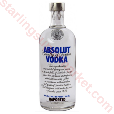ABSOLUT VODKA BLUE 50 CL