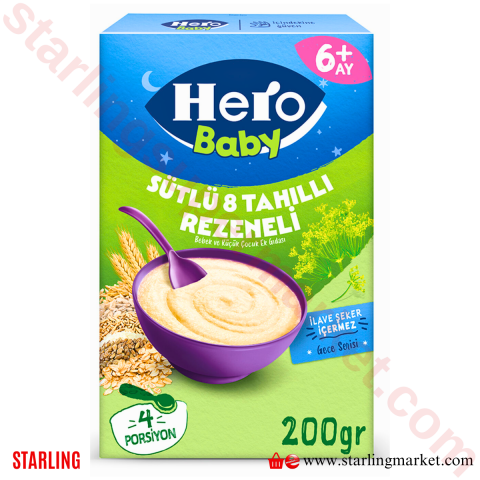HERO BABY SUTLU REZENELI 8 TAHILLI GECE 200 G
