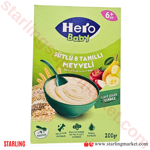 HERO BABY SUTLU MEYVELI 8 TAHILLI 200 G