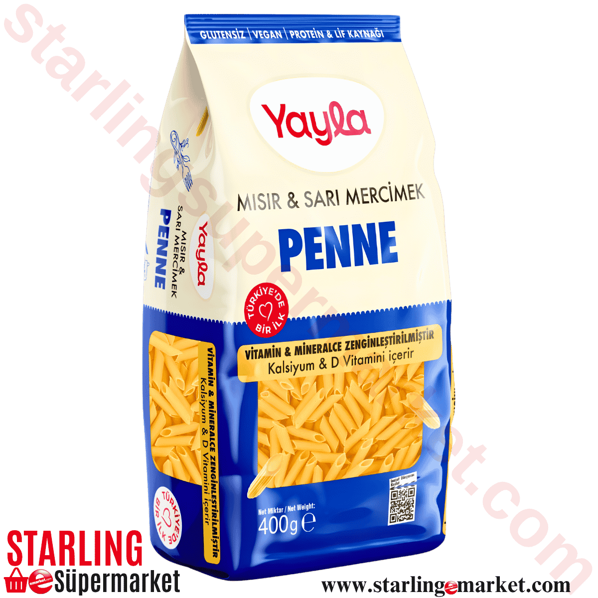 YAYLA MAKARNA MISIR MERCIMEK PENNE 400 G
