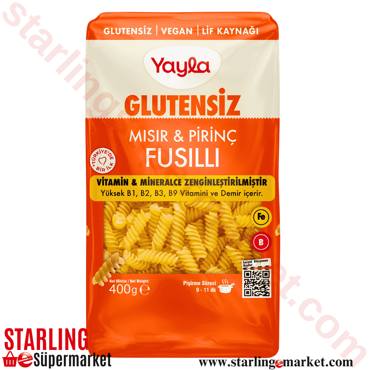 YAYLA MAKARNA MISIR PIRINC FUSILLI 400 G