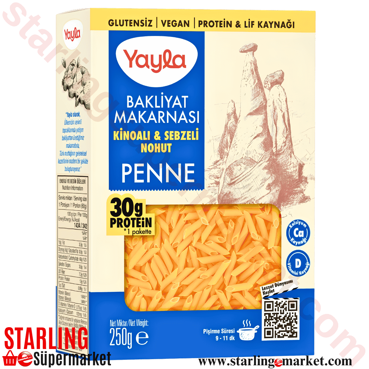 YAYLA MAKARNA SEBZELI NOHUT PENNE 250 G
