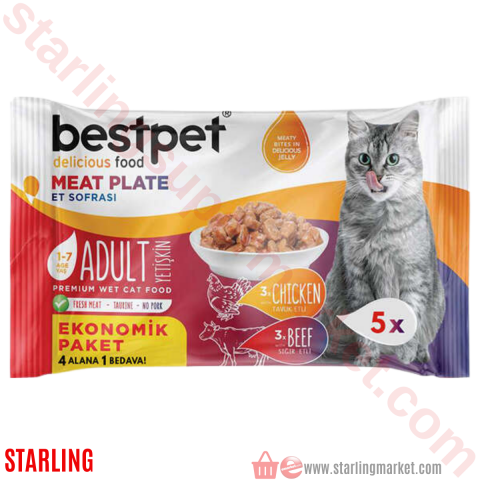 BESTPET KEDI MAMASI ISLAK ET EKO 5*85 G