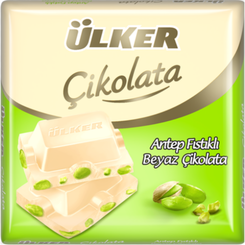 ULKER CIKOLATA BEYAZ FISTIKLI KARE 65 G