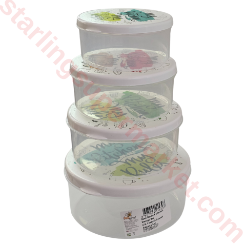 BEE HOME AKAY YUVARLAK SAKLAMA KABI 4 LU