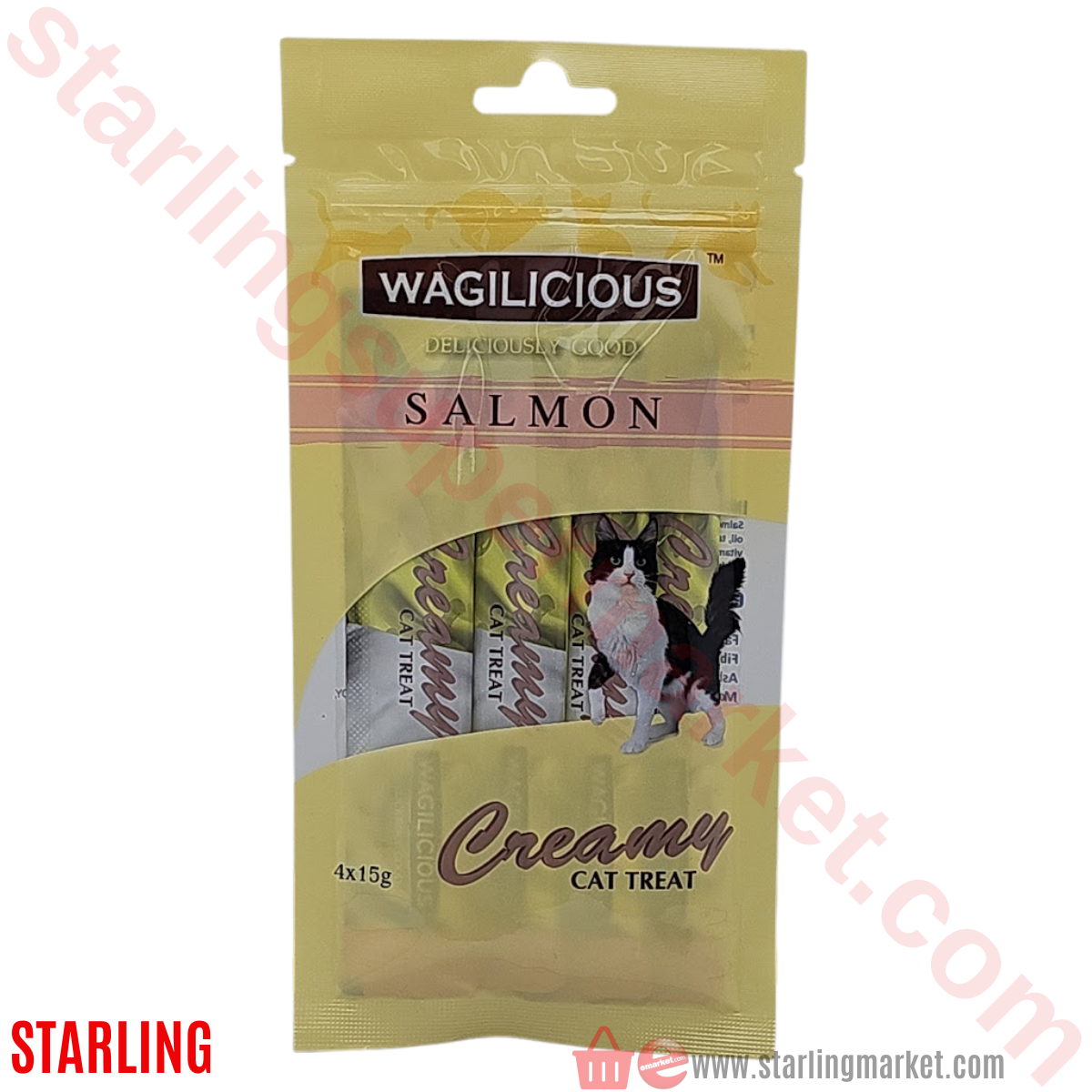 WAGILICIOUS KEDI ODUL MAMASI SALMON 4*15 G