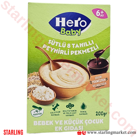 HERO BABY SUTLU PEYNIRLI PEKMEZLI 8 TAHILLI 200 G