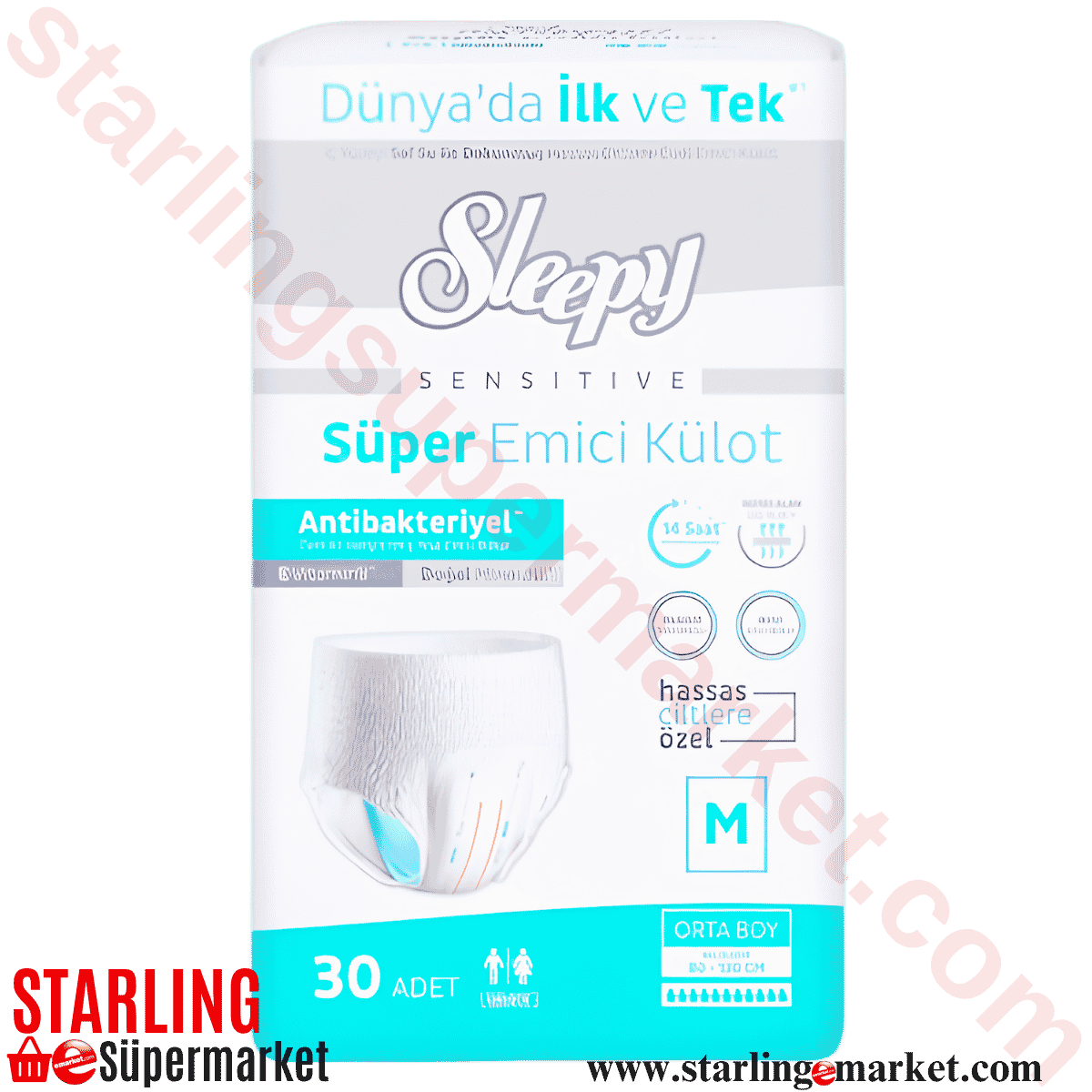 Sleepy Hasta Bezi Külot Medium 2'li 30'li