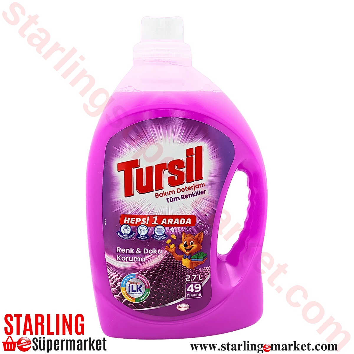 TURSIL JEL BAKIM DETERJANI RENKLILER 2.7 LT