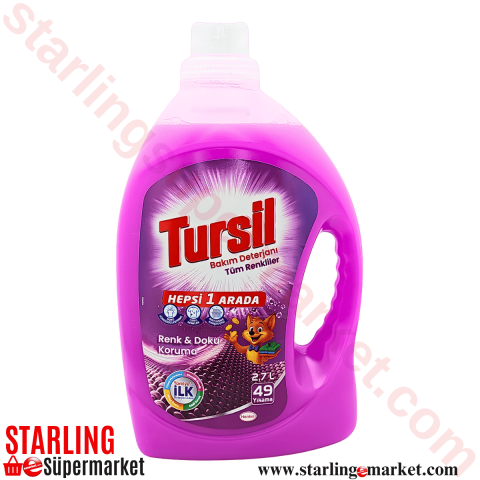 TURSIL JEL BAKIM DETERJANI RENKLILER 2.7 LT