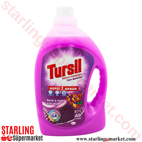 TURSIL JEL BAKIM DETERJANI RENKLILER 2.7 LT