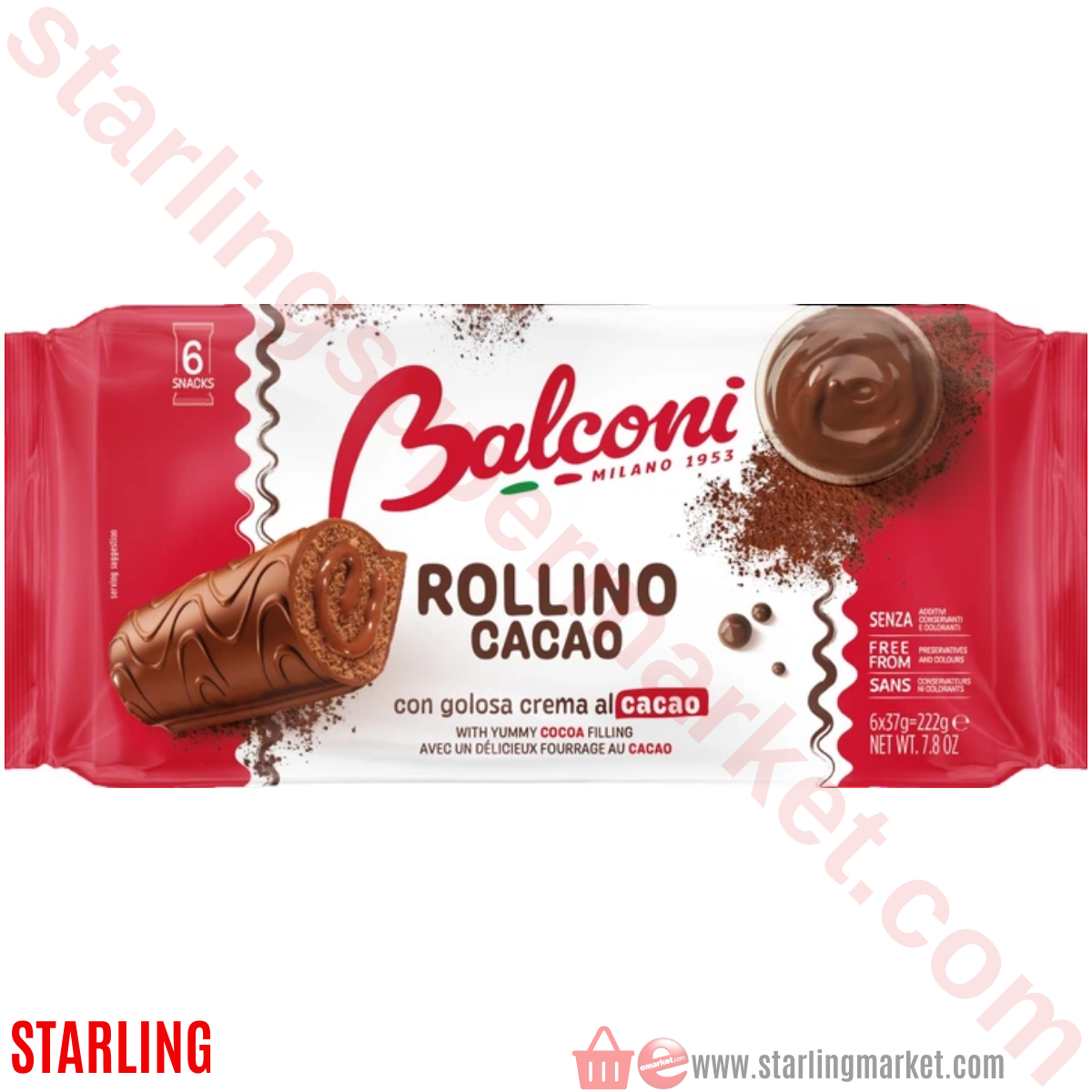 BALCONI KEK ROLLINO CACAO 6*37G 222 G