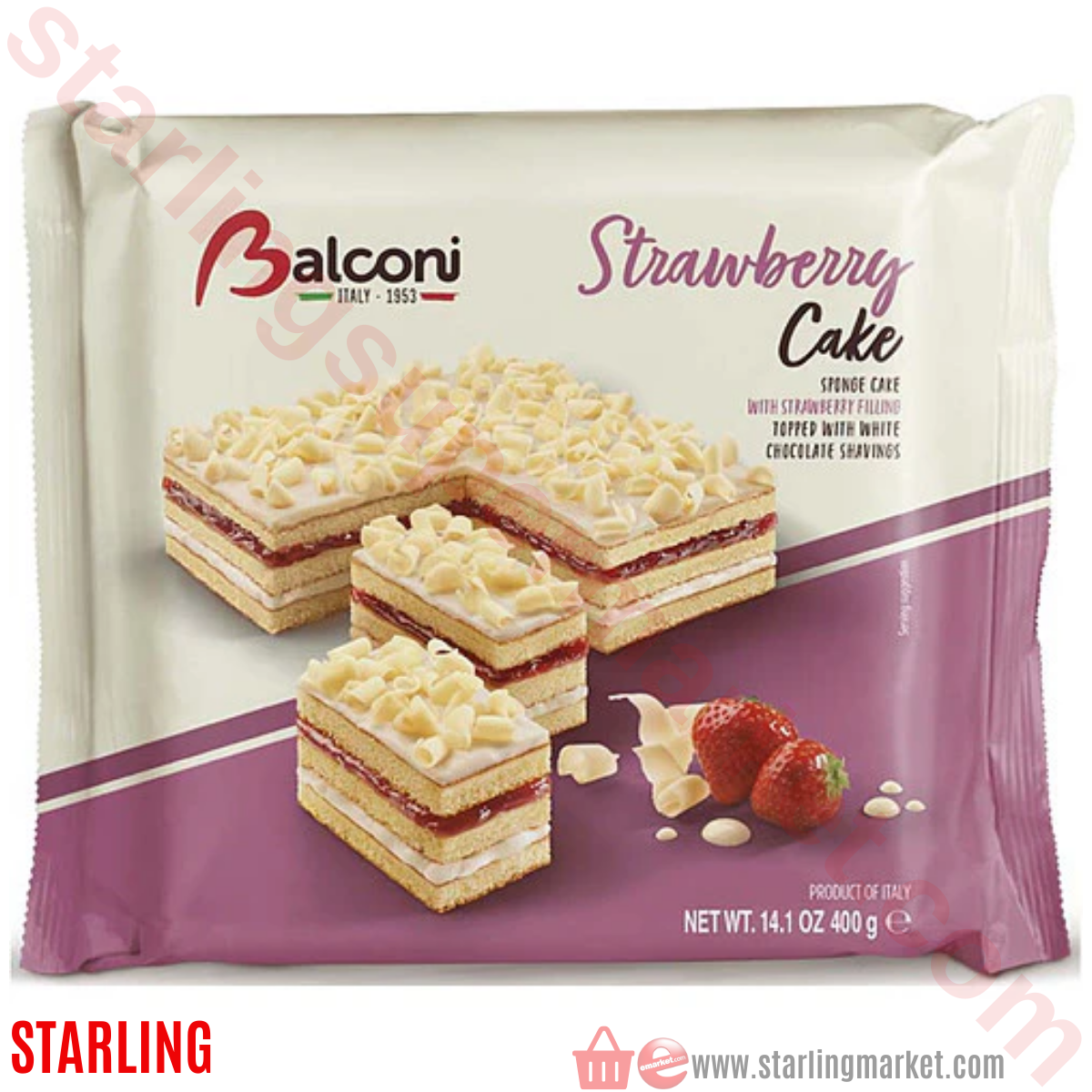 BALCONI KEK STRAWBERRY CAKE 400 G
