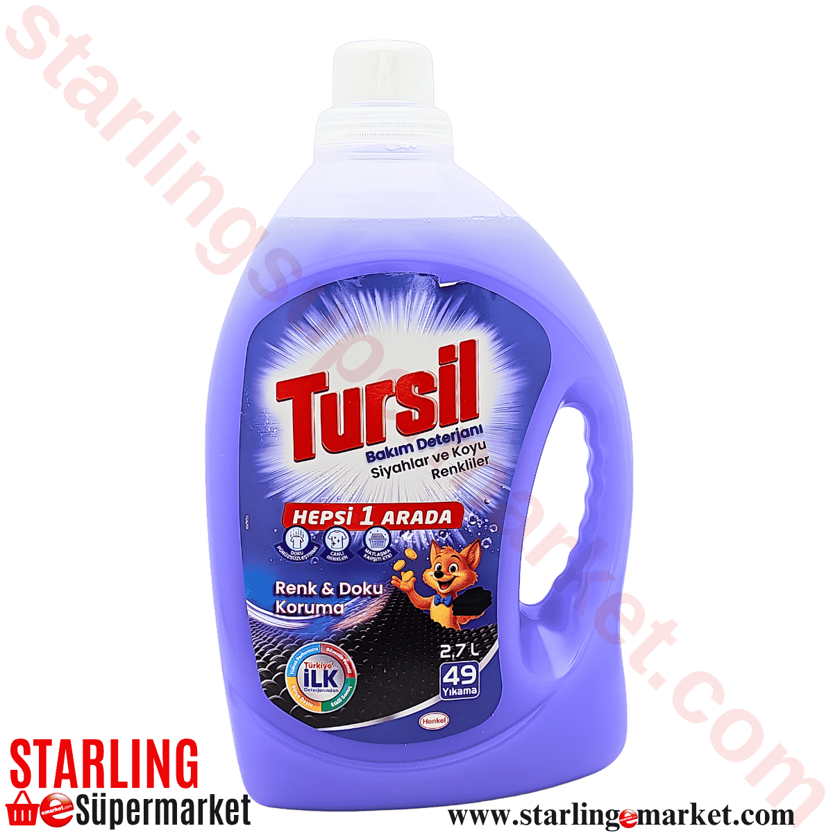 TURSIL JEL BAKIM DETERJANI SIYAH VE KOYU RE 2.7 LT
