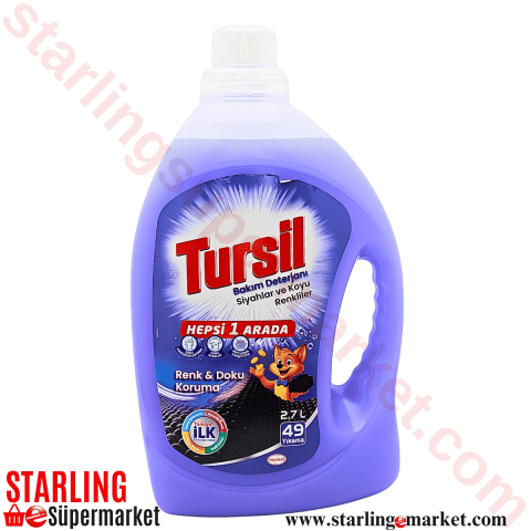 TURSIL JEL BAKIM DETERJANI SIYAH VE KOYU RE 2.7 LT