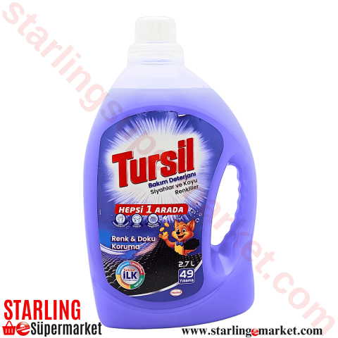 TURSIL JEL BAKIM DETERJANI SIYAH VE KOYU RE 2.7 LT