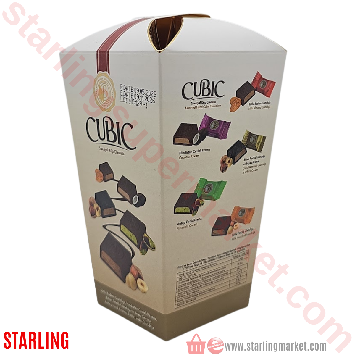 BOLCI CIKOLATA CUBIC KARISIK SARGILI 120 G