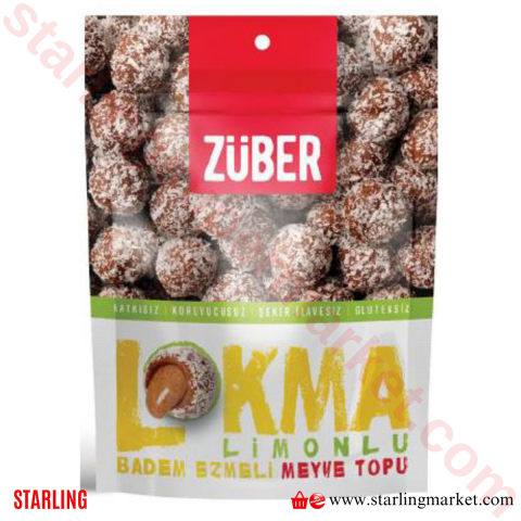 ZUBER LOKMA LIMONLU-BADEM EZMELI MEYVE TOPU 96 G