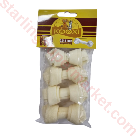 KOOXI KOPEK ODUL MAMASI WHITE RAWHIDE KNOTTED BONE