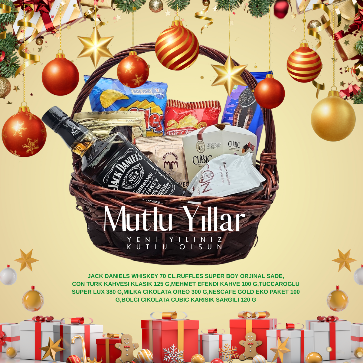 JACK DANIELS 70 CL YILBASI SEPET 2025