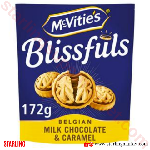 MCVITIES BISKUVI BLISSFULS CIKOLATA-KAREMEL 172 G