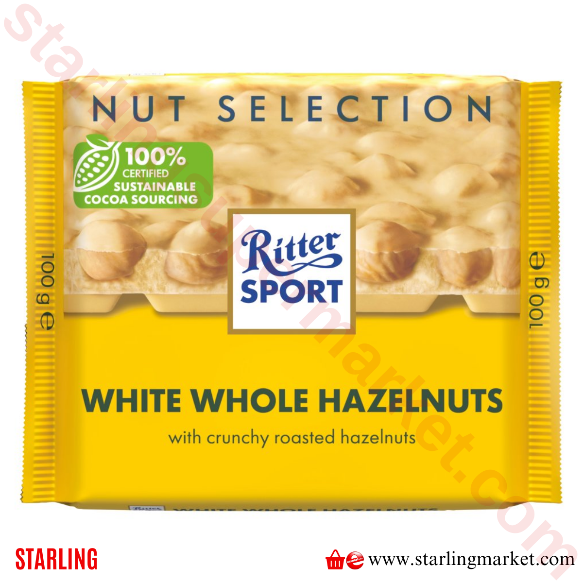 RITTER SPORT WHITE WHOLE HAZELNUTS 100 G