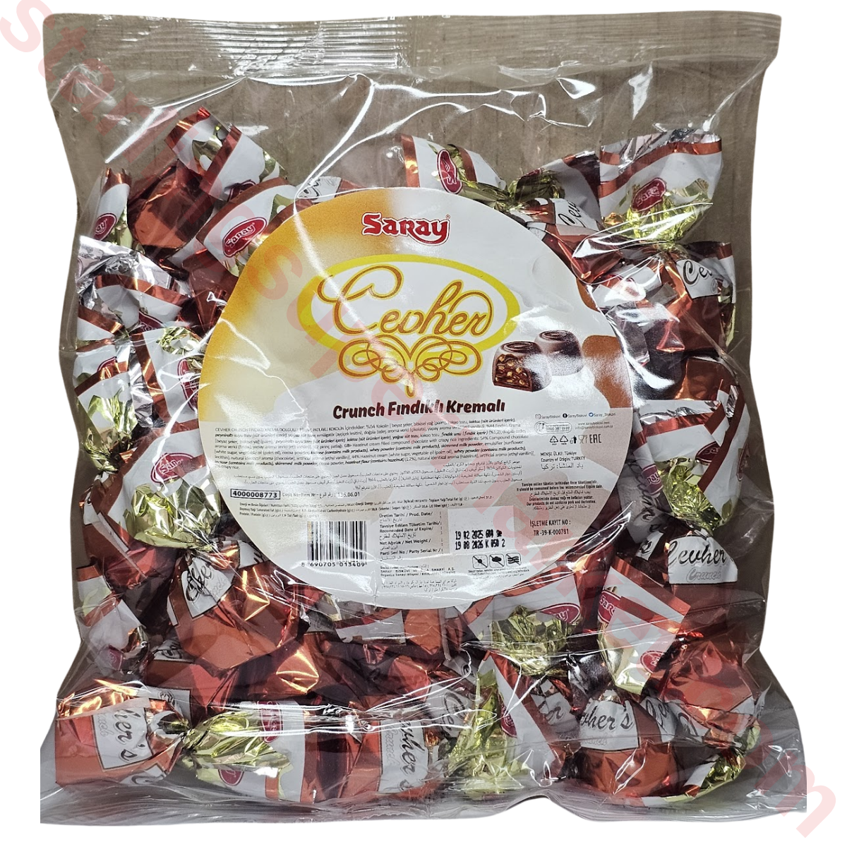 SARAY CEVHER CRUNCH FINDIKLI KREMALI 600 G