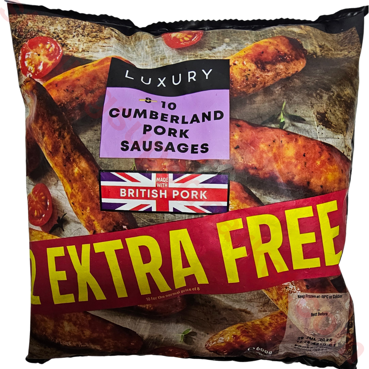 ICELAND PORK SAUSAGES LUXURY JUMBO CUMBERLAN 8PK