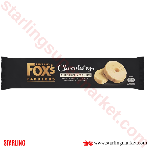 FOXS BISKUVI WHITE CHOCOLATE ROUNDS 125 G