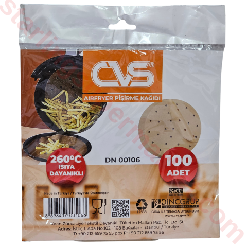 CVS AIRFRYER PISIRME KAGIDI KARE YUVARLAK 100 LU