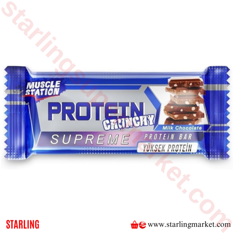 MUSCLE STATION PROTEIN CRUNCHY BAR MILK CHO. 40 G