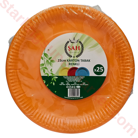 EROL SAH TABAK KARTON RENKLI 23 CM 25 LI