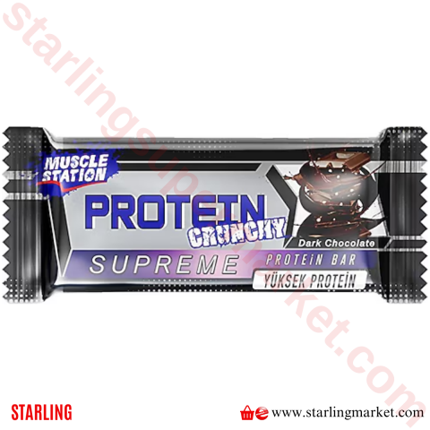 MUSCLE STATION PROTEIN CRUNCHY BAR DARK CHO. 40 G