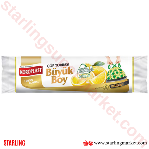 KOROPLAST COP TORBASI BUZGU LIMON 65*70 CM 10 LU