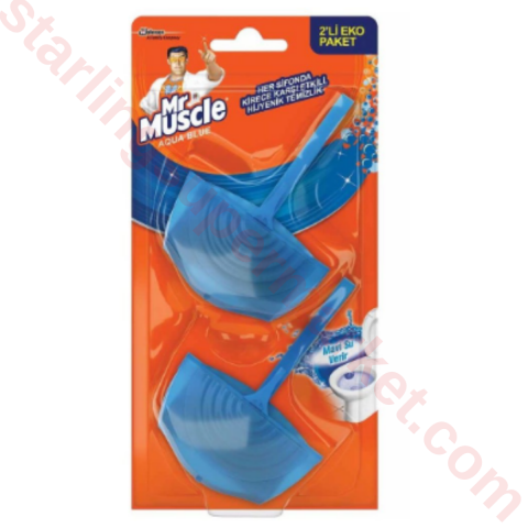 MR MUSCLE TUVALET TEMIZLEYICI BLOK AQUA MAVI 2*40G