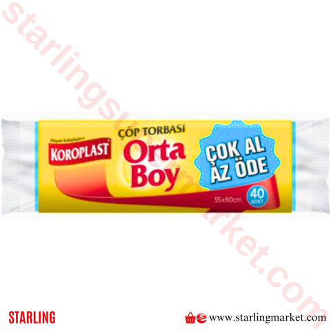 KOROPLAST COP TORBASI ORTA BOY 55*60 CM 40 LI