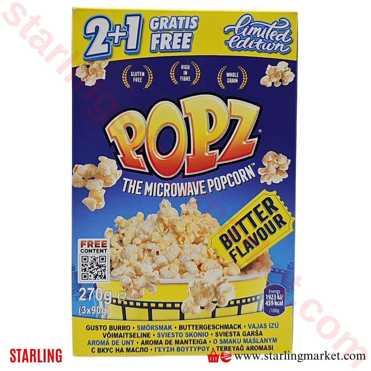 POPZ MICROWAWE POPCORN BUTTER 2+1 FREE 3*90 G