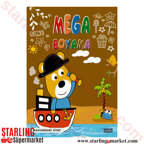 PARILTI MEGA BOYAMA KAHVERENGI KITAP