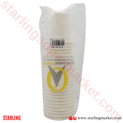 OZMERHAN BARDAK KARTON 4 OZ 25 LI