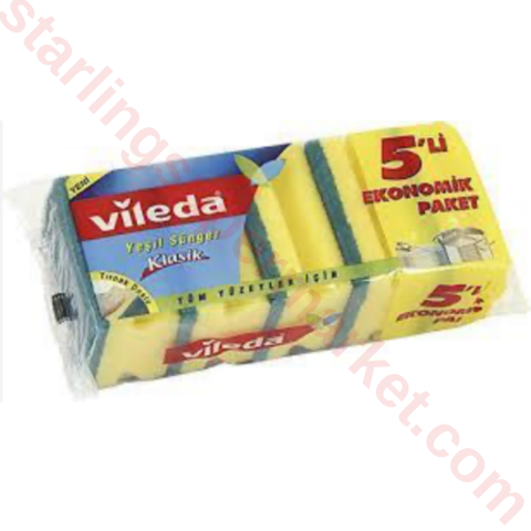 VILEDA SUNGER GLITZI YESIL OLUKLU EKO PAKET 5 LI