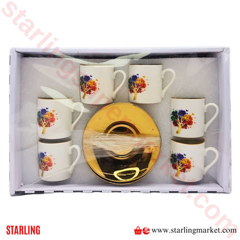 KAHVE FINCANI CICEKLI 6 LI