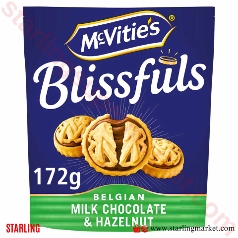 MCVITIES BISKUVI BLISSFULS CIKOLATA-HAZELNUT 172 G