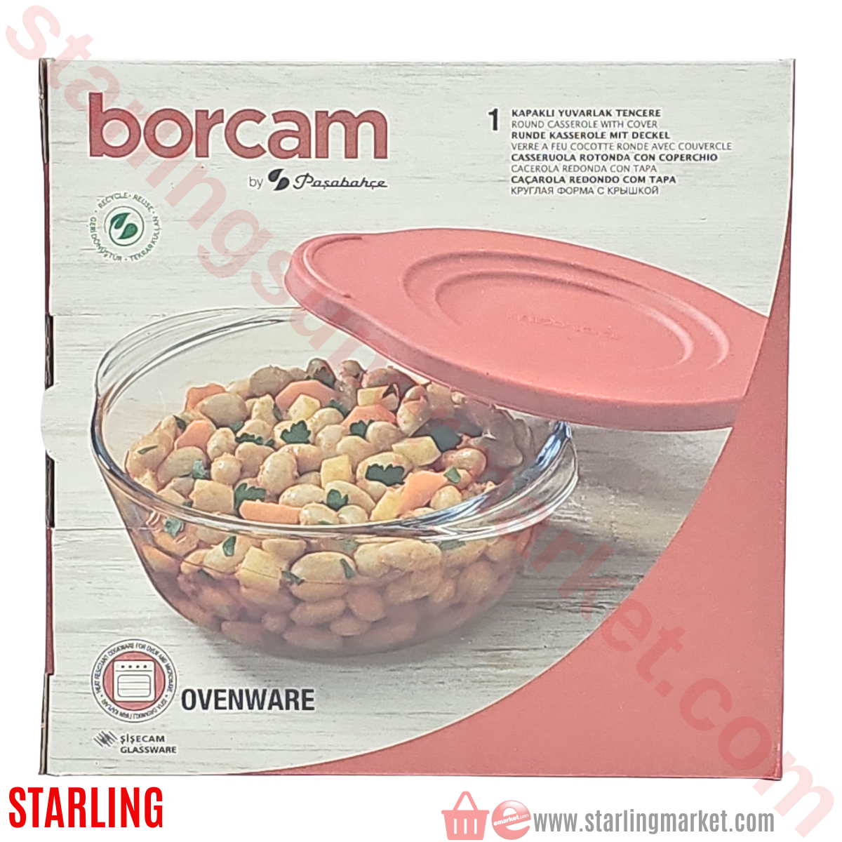 PASABAHCE BORCAM PLS. KAP. TENCERE KIRMIZI K 59133