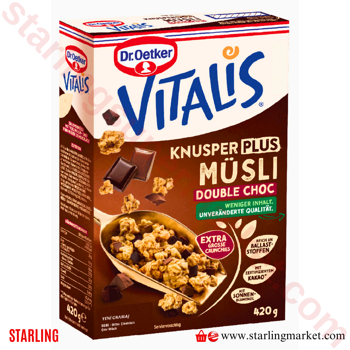 DR OETKER MUSLI BITTER CIKOLATALI CITIR 420 G