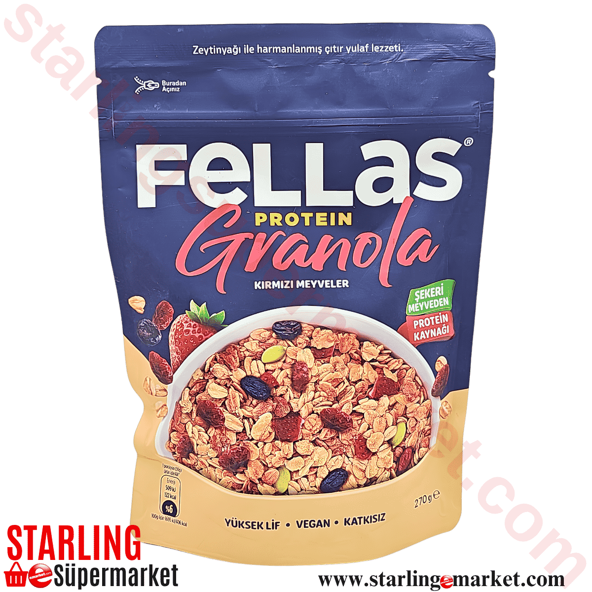 FELLAS GRANOLA PROTEIN KIRMIZI MEYVELER 270 G
