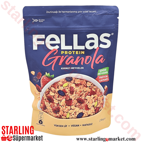 FELLAS GRANOLA PROTEIN KIRMIZI MEYVELER 270 G