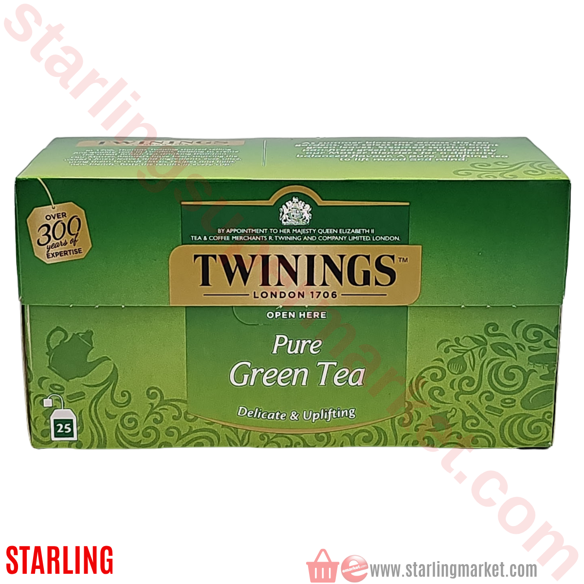 TWININGS PURE GREEN TEA T-BAGS 25 LI