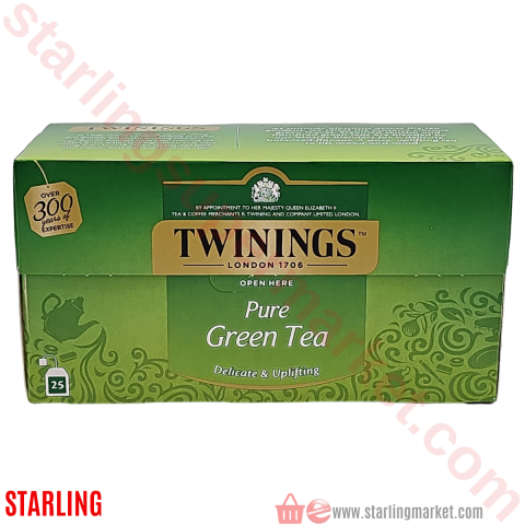 TWININGS PURE GREEN TEA T-BAGS 25 LI