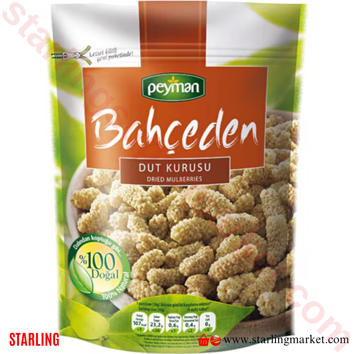 PEYMAN BAHCEDEN KURU MEYVE DUT 100 G