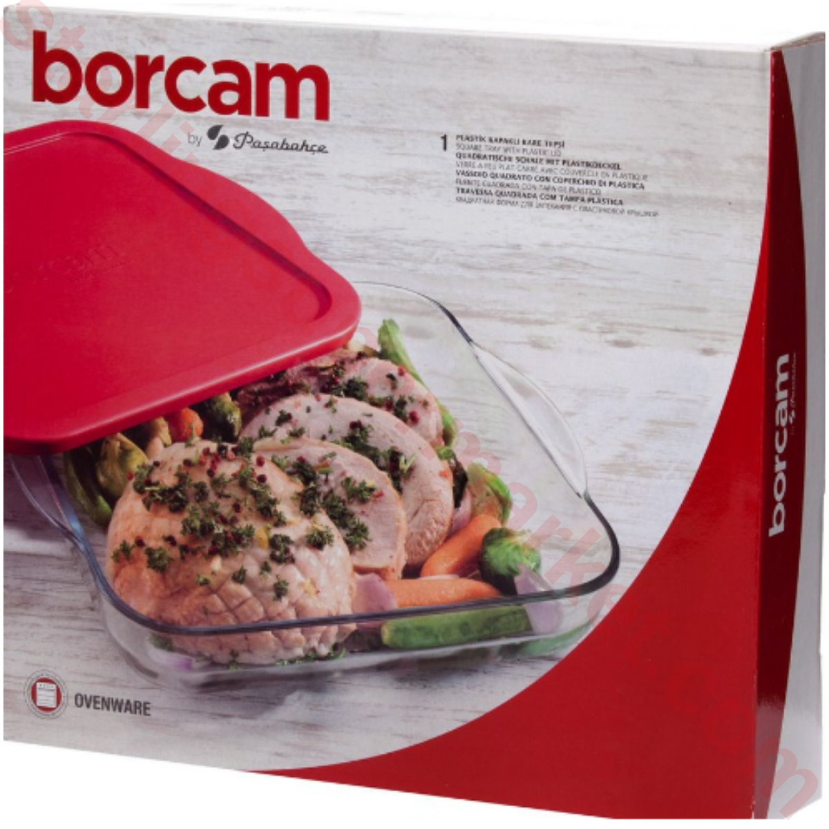 PASABAHCE BORCAM KARE TEPSI KAPAKLI 59024